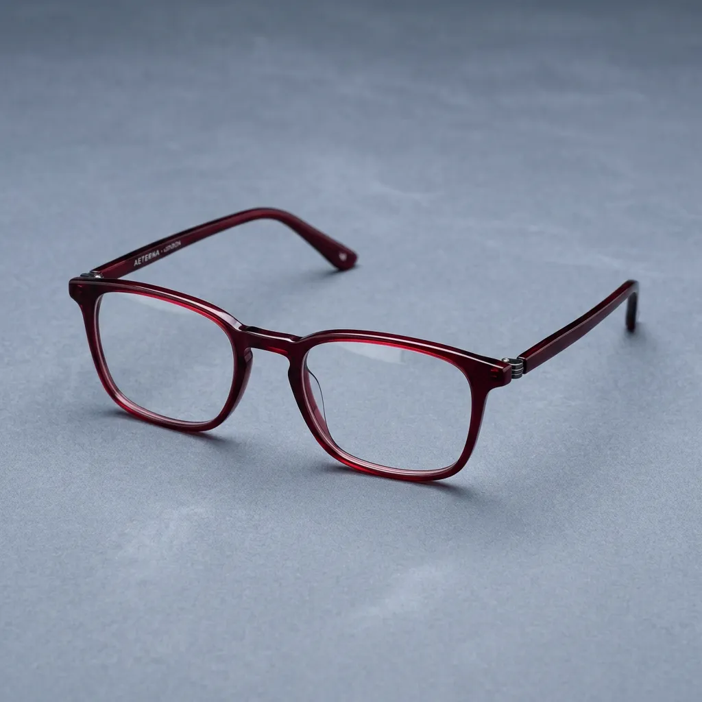 Eleganckie bordowe okulary z trwałego acetatu