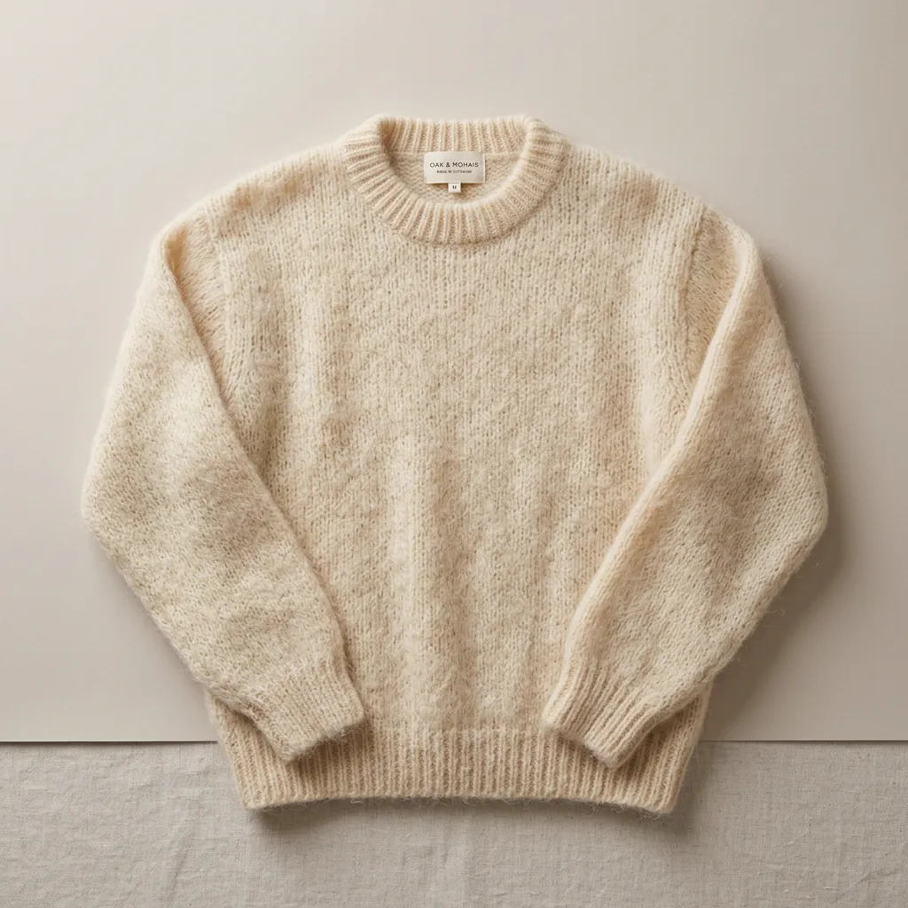 Puszysty sweter w odcieniu ciepłego kremu