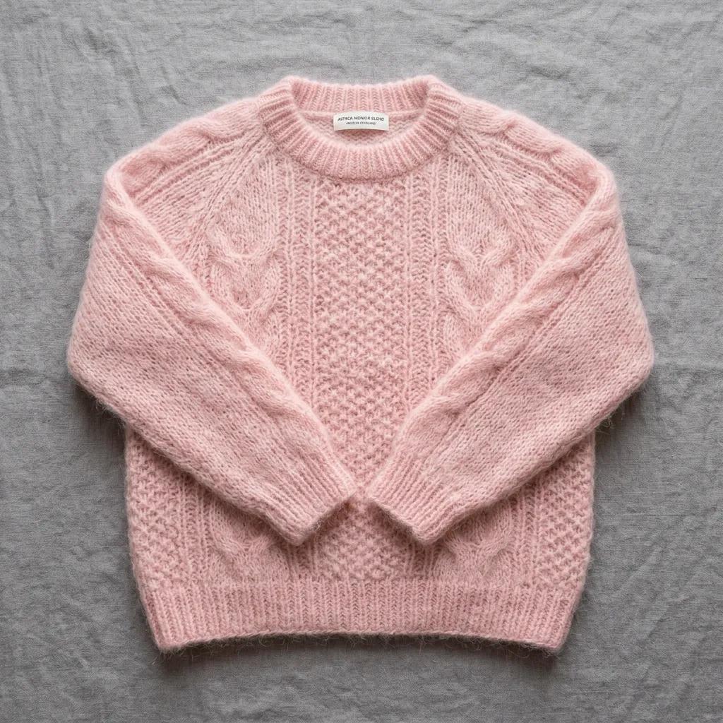 Pudroworóżowy sweter dla Jasnego Lata