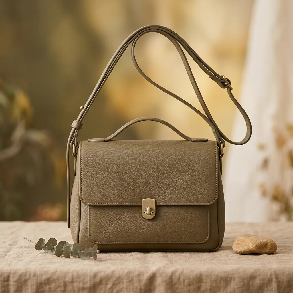 Skórzana torebka khaki